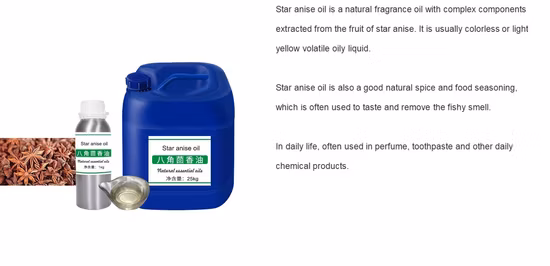 Olio essenziale di anice stellato al 99% per sapore e profumo CAS 8007